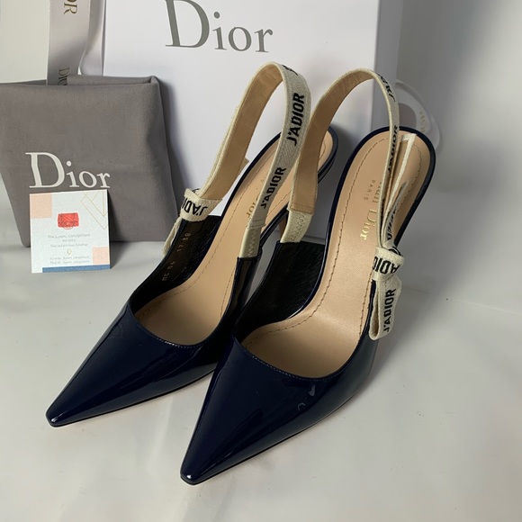 Dior jadior slingbacks navy 38 - Picture 1 of 8